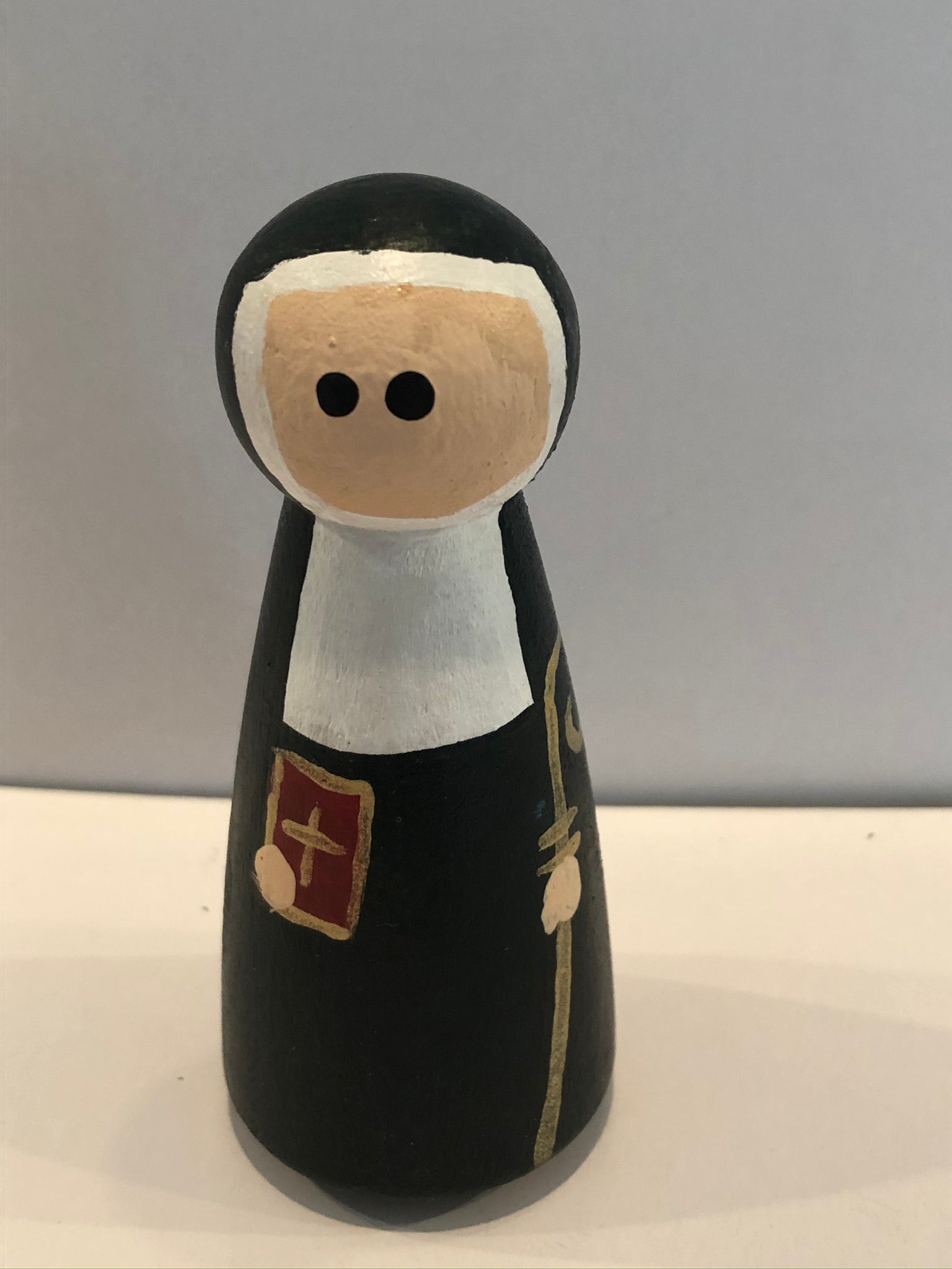St Scholastica peg doll