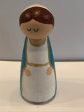 Our Lady of Grace Handmade Wooden Mary Peg Doll — Catholic Gift